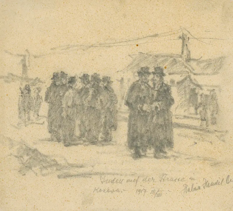 Jews on the Street in Kozovo av Elemír Halász-Hradil