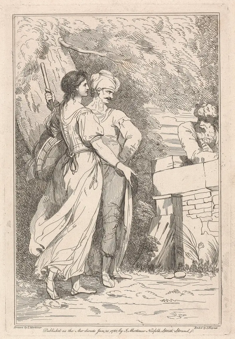 Banditer och kvinna av John Hamilton Mortimer