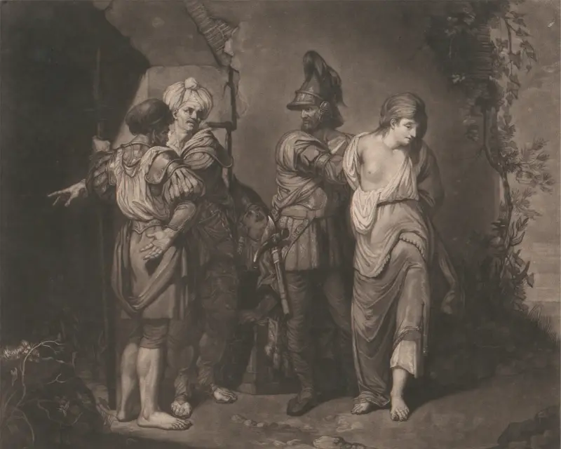 Banditti with a Captive av John Hamilton Mortimer
