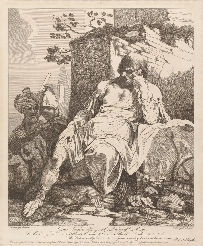 Caius Marius auf den Ruinen von Karthago von John Hamilton Mortimer