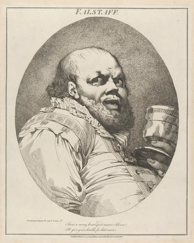 Falstaff. Andra delen av Henrik IV, akt V, scen 4 av John Hamilton Mortimer