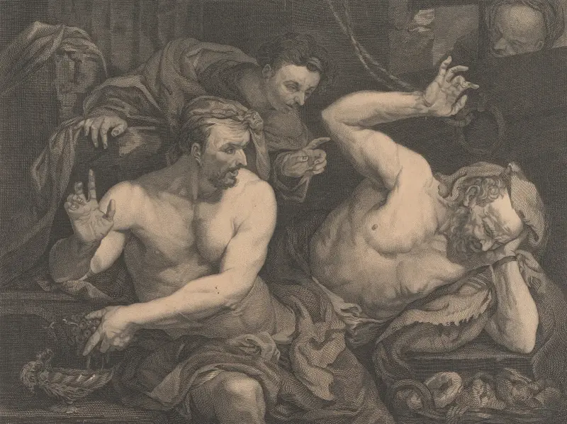 Josef deutet die Träume des Mundschenken und des Bäckers des Pharao von John Hamilton Mortimer