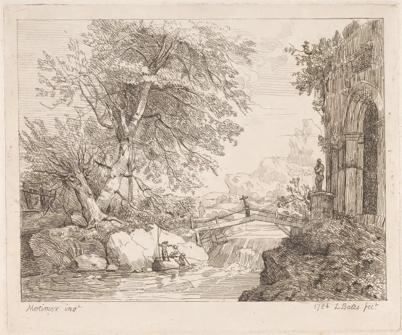 Landschaft mit klassischen Ruinen von John Hamilton Mortimer