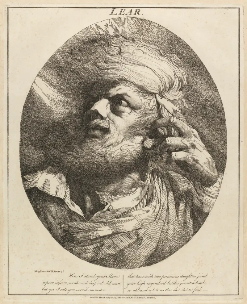 Lear, ur Kung Lear, akt III, scen ii av John Hamilton Mortimer