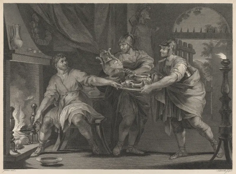 Marcus Curius Dentatus avvisar samniternas mutor av John Hamilton Mortimer