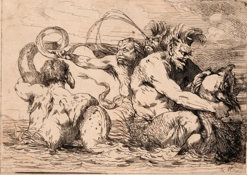 Revengeful Monsters (two states) av John Hamilton Mortimer