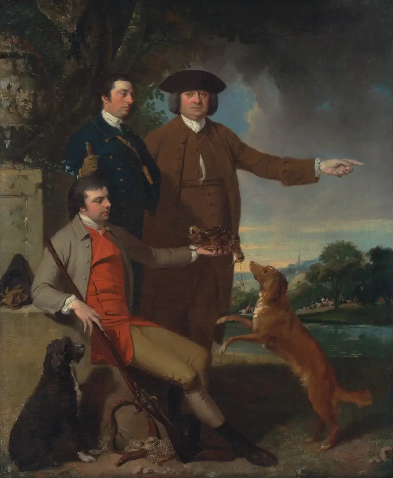 Self-Portrait With His Father And His Brother av John Hamilton Mortimer