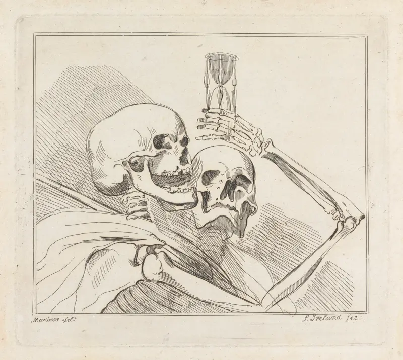 Skeletons with an Hour Glass av John Hamilton Mortimer