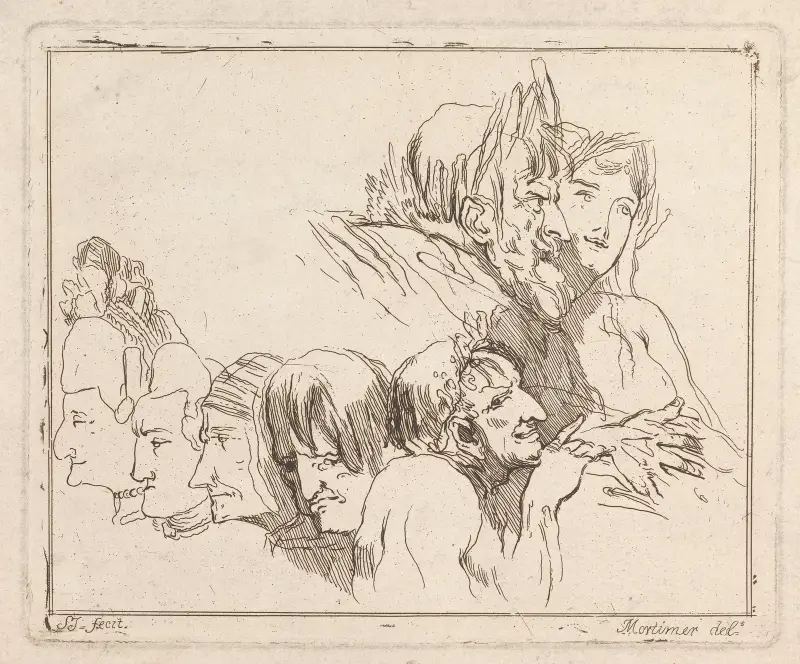 Studier av huvuden av John Hamilton Mortimer