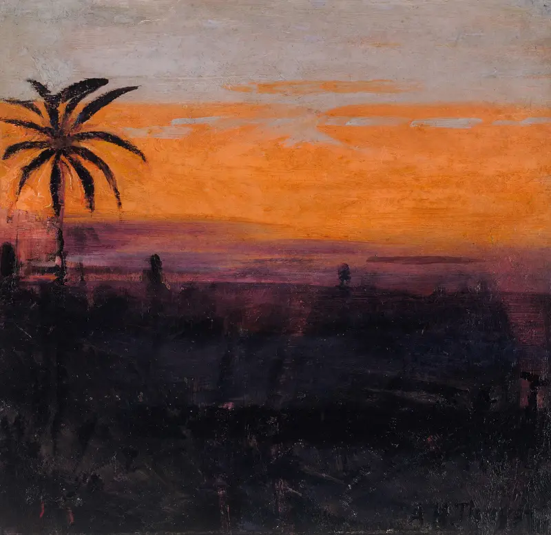 The Sky Simulated By Red Flamingoes, Study For Book Concealing Coloration In The Animal Kingdom av Abbott Handerson Thayer