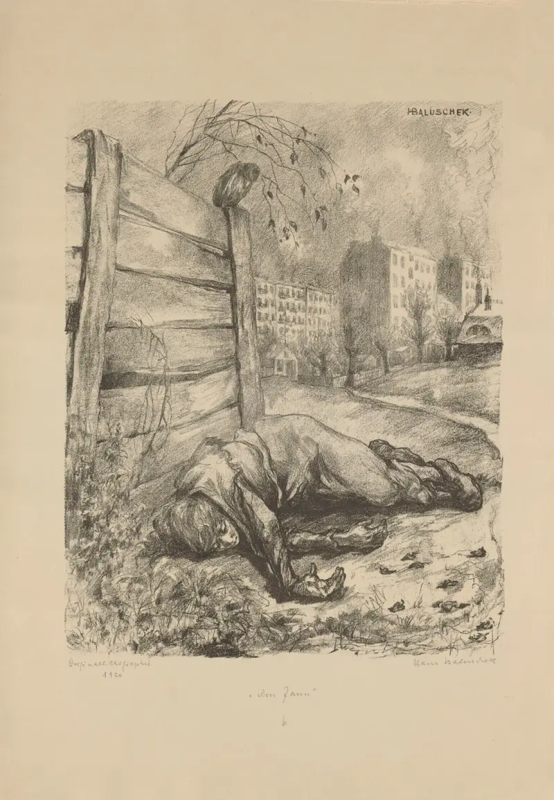 Am Zaun von Hans Baluschek