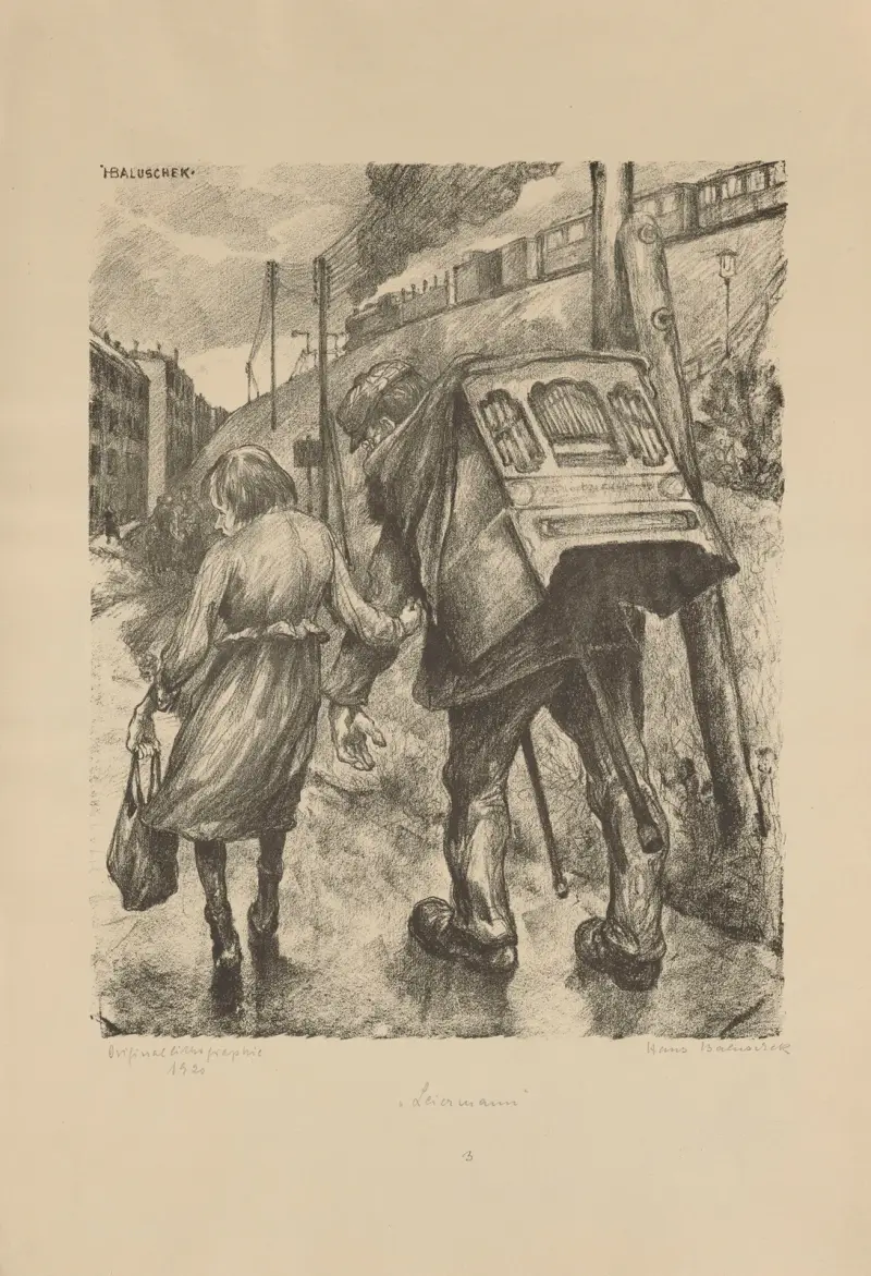 Wandernder Leierspieler von Hans Baluschek