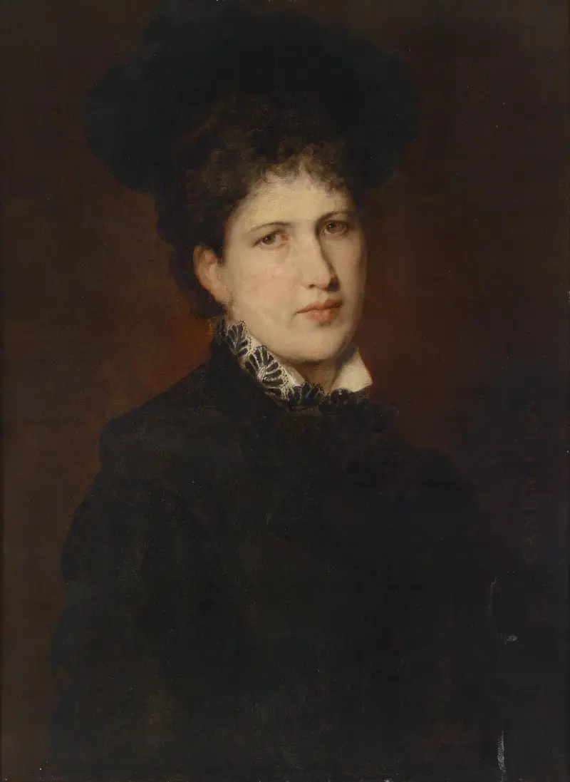 Bildnis einer Frau mit Hut av Hans Canon