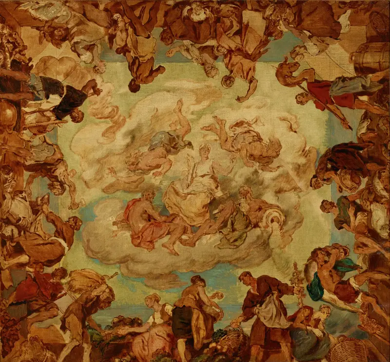 Fruktbarheten, omgiven av de fyra elementen av Hans Canon