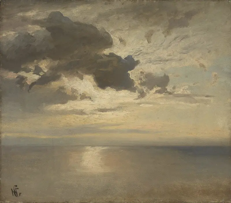 Molstudie över havet av Hans Gude