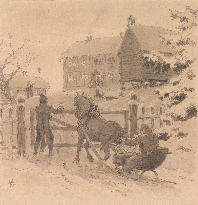 En gammaldags julafton av Hans Gude