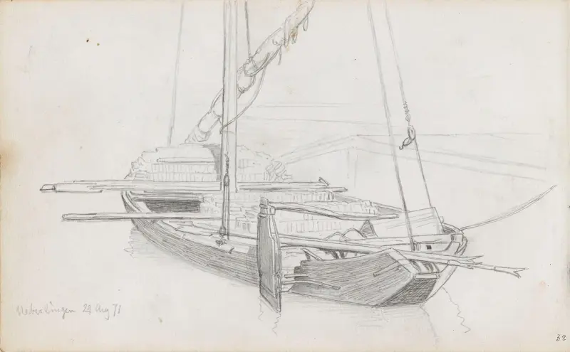 Fiskebåt, Überlingen av Hans Gude