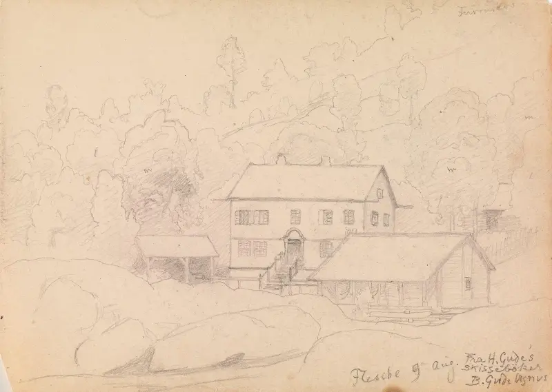 Flesje gård, Balestrand av Hans Gude