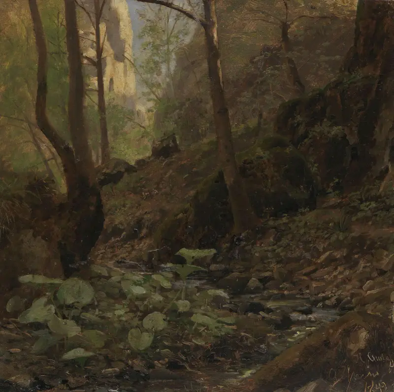 Studie lesa, Hans Gude