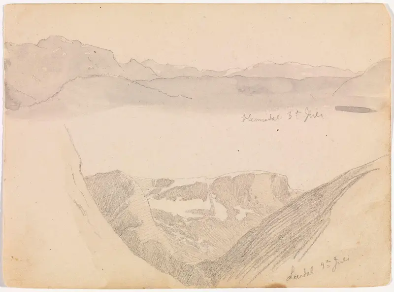 Från Hemsedal; från Lærdal av Hans Gude