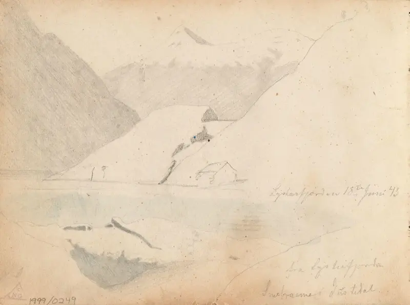 Fra Lustrafjorden (Från Lustrafjorden) av Hans Gude