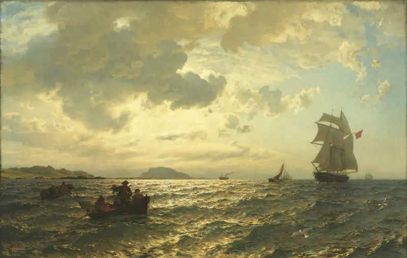 Fresh Breeze on the Norwegian Coast av Hans Gude