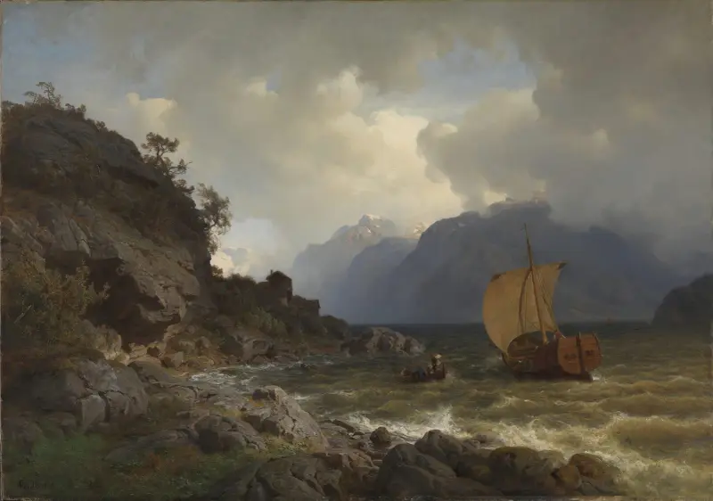 From the western Coast of Norway av Hans Gude
