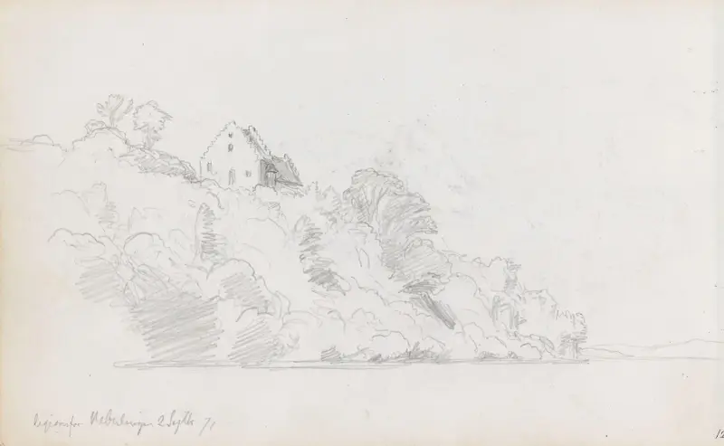 Häuser bei Überlingen von Hans Gude