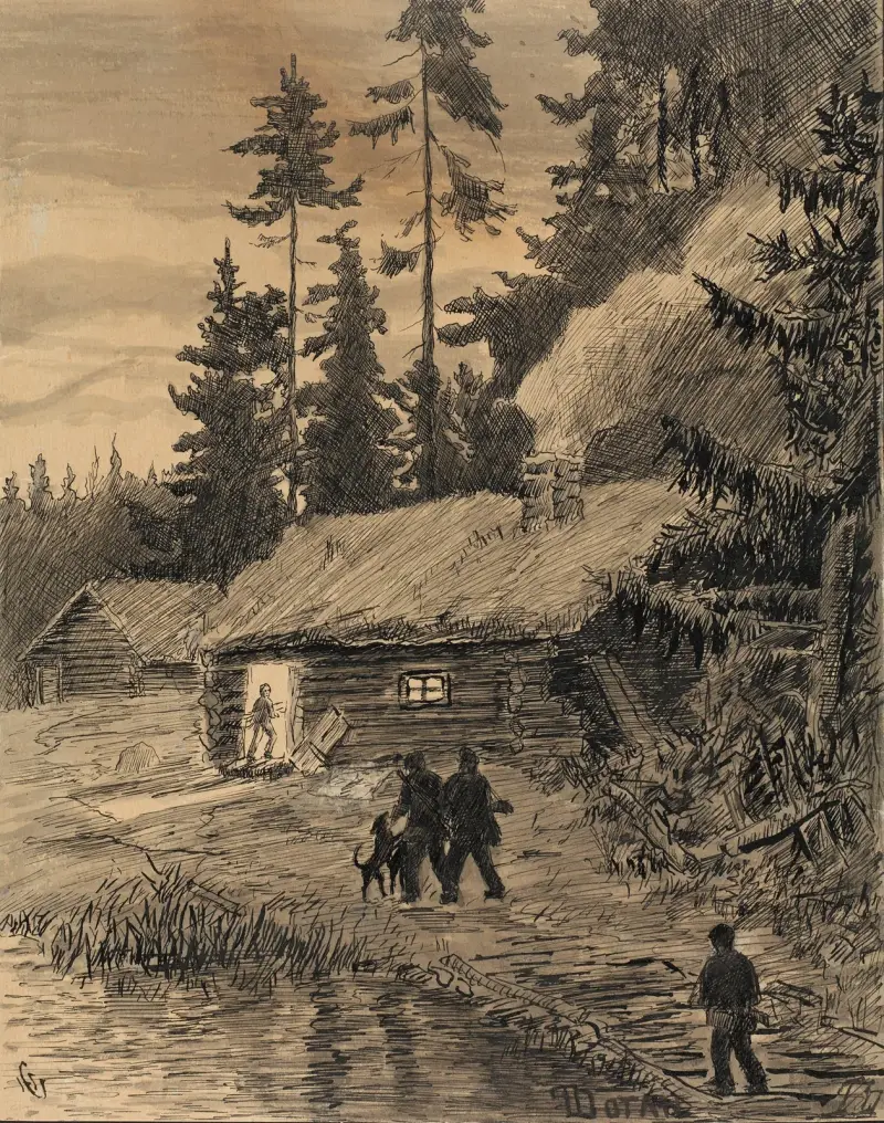 Jägare på hemväg av Hans Gude