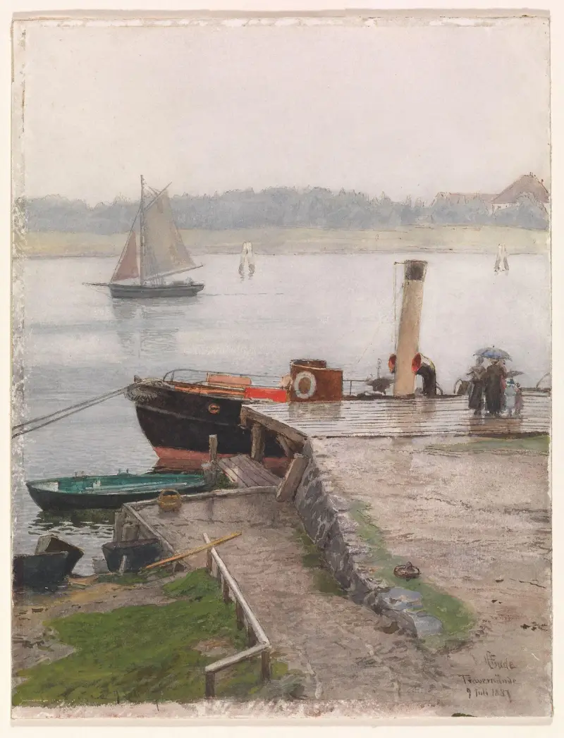 Jetty, Travemünde av Hans Gude