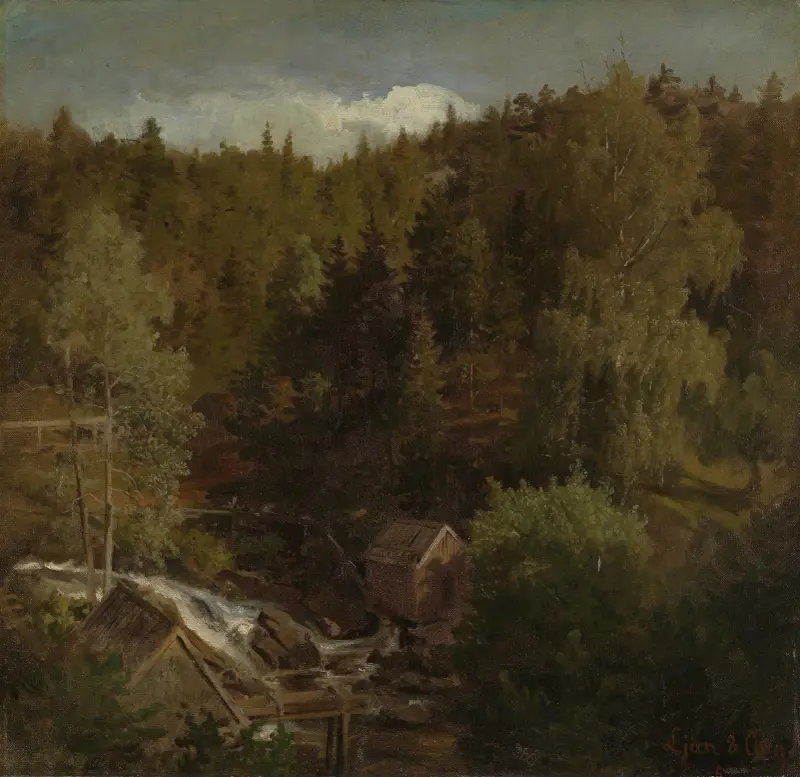 Landskap med kvarn av Hans Gude