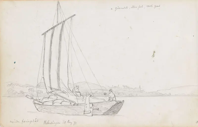 Kleiner Færingsboot, Überlingen von Hans Gude