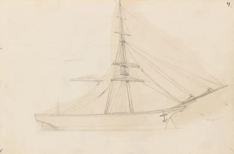 Segelfartyg av Hans Gude