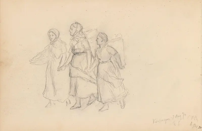Tre kvinnofigurer, Bad Kissingen av Hans Gude