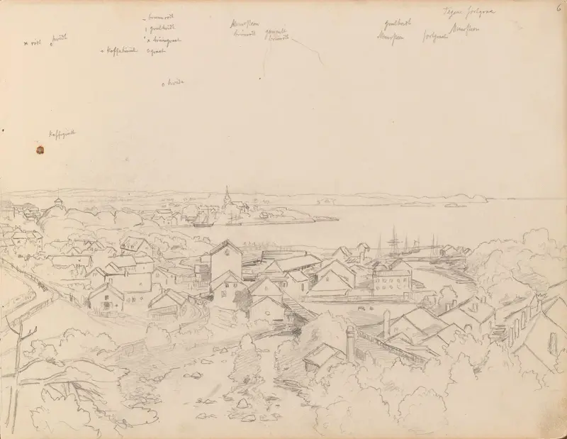 Utsikt over Larvik av Hans Gude