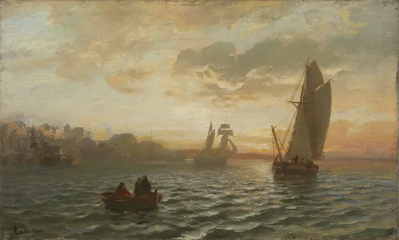 View from the Oslofjord av Hans Gude
