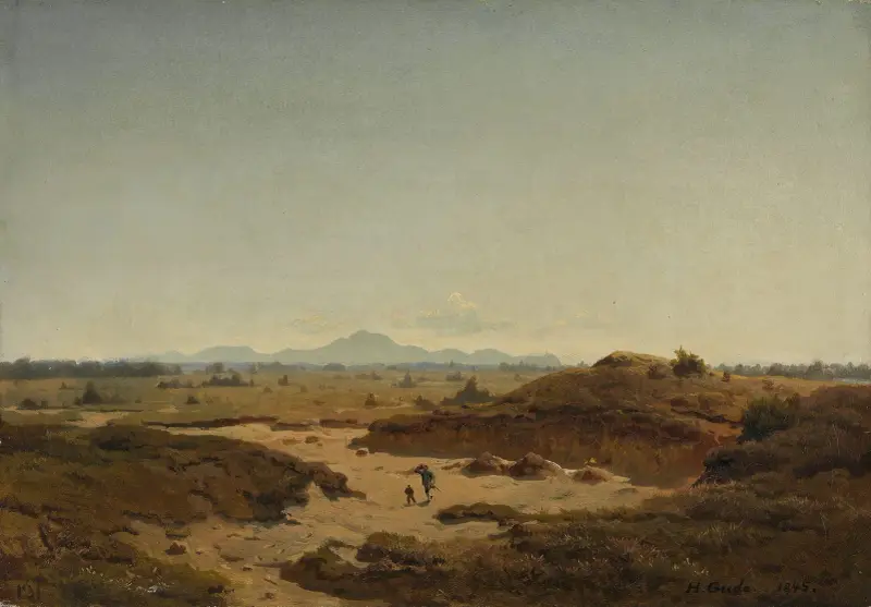 View of Siebengebirge av Hans Gude