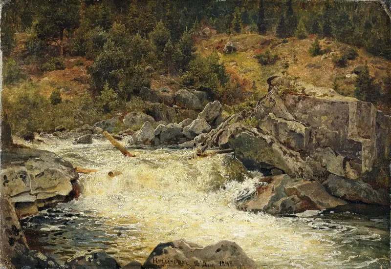 Vattenfall i Hallingdal av Hans Gude