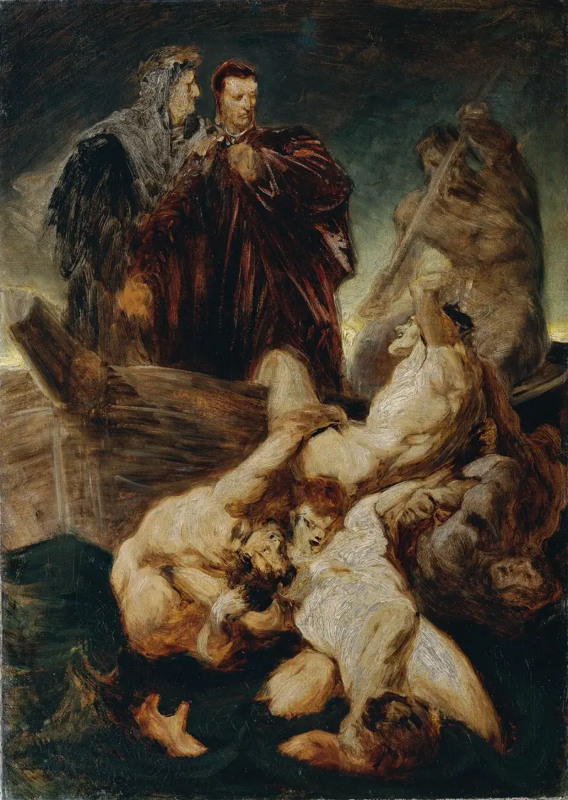 Dante och Vergilius i inferno av Hans Makart