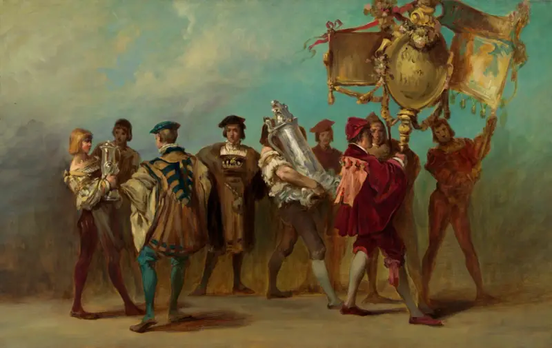 Förslag till festtåg 1879 – Gravörer och bronsgjutare av Hans Makart