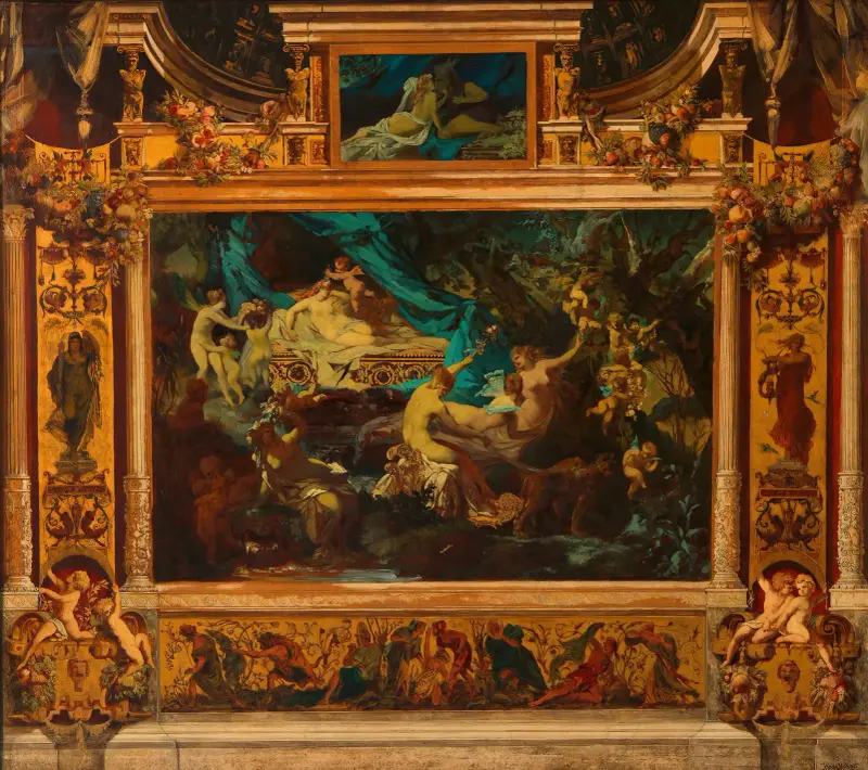 Entwurf zum Vorhang des Stadttheaters (Sommernachtstraum) av Hans Makart