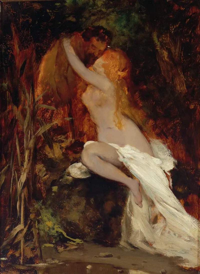 Faun And Nymph av Hans Makart