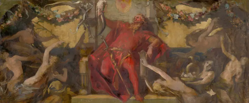 Studie k dekorativnímu panelu: Gambrinus, Hans Makart