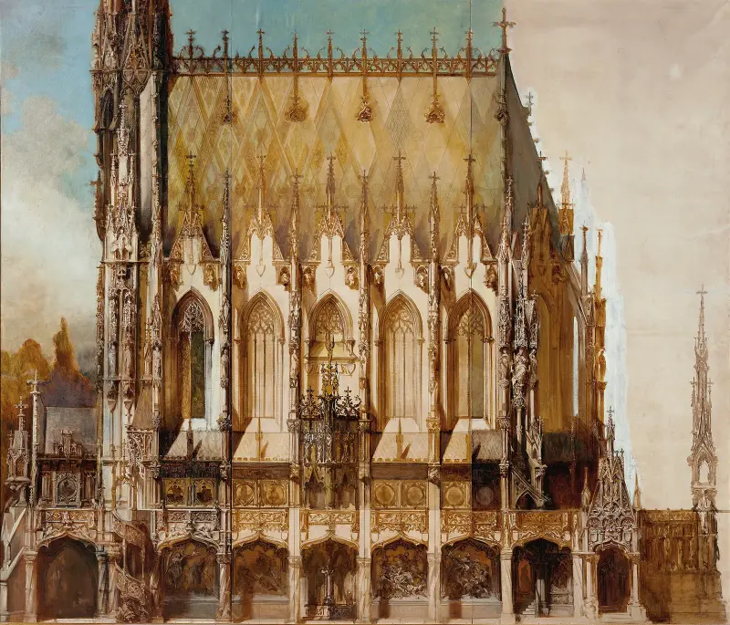 Gotische Grabkirche St. Michael, Seitenansicht av Hans Makart