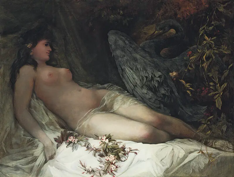 Leda And The Swan av Hans Makart