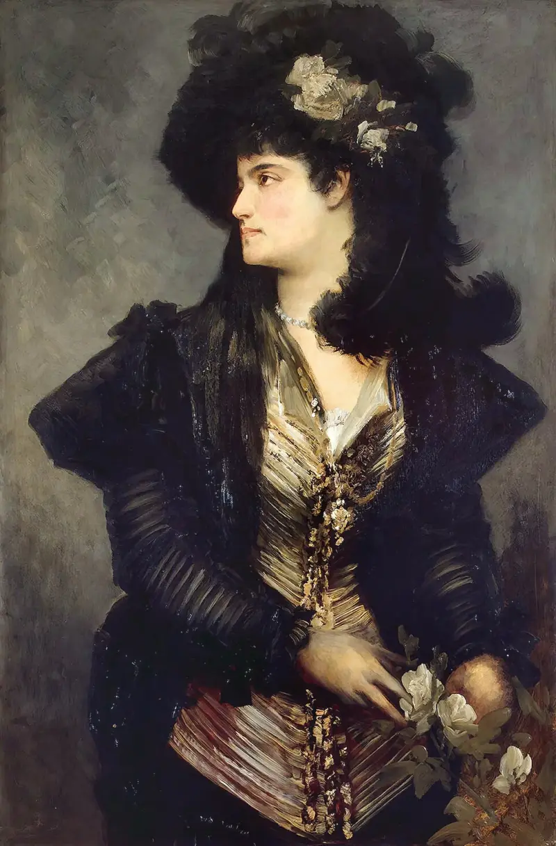 Portrait Of A Lady av Hans Makart