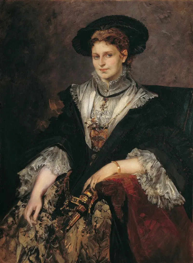 Portrait Of Bertha Von Piloty av Hans Makart