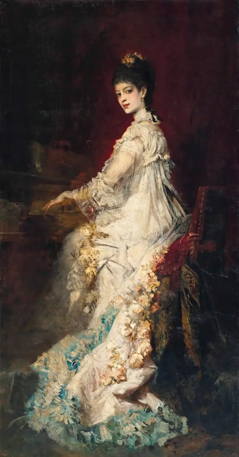 Porträtt av Maria, grevinna von Dönhoff av Hans Makart