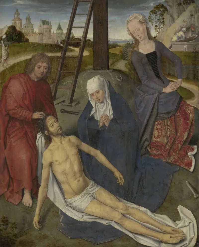 Beweinung auf dem Berg Golgota von Hans Memling