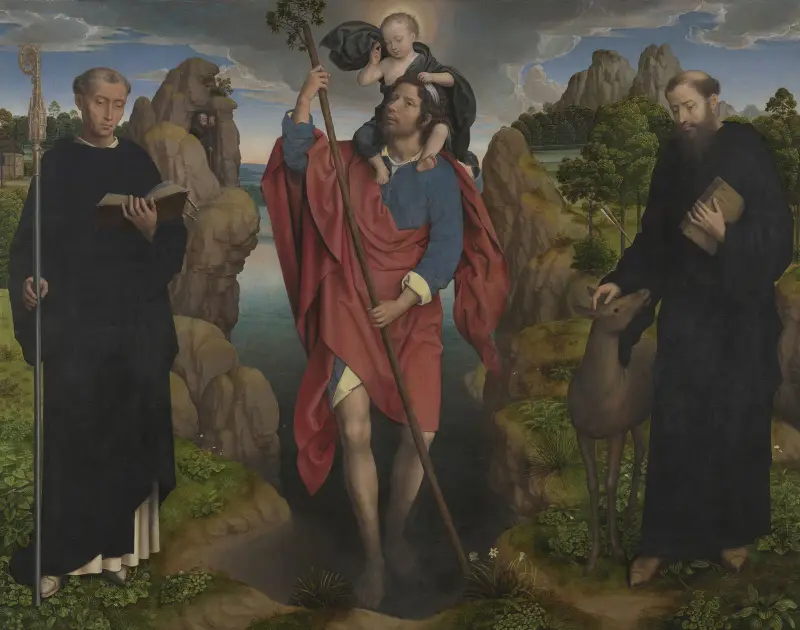 Der heilige Christophorus mit dem Jesuskind von Hans Memling